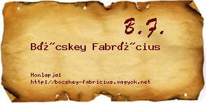 Böcskey Fabrícius névjegykártya